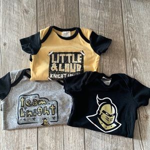 UCF University of Central Florida Knights baby onesies set 6-9 months